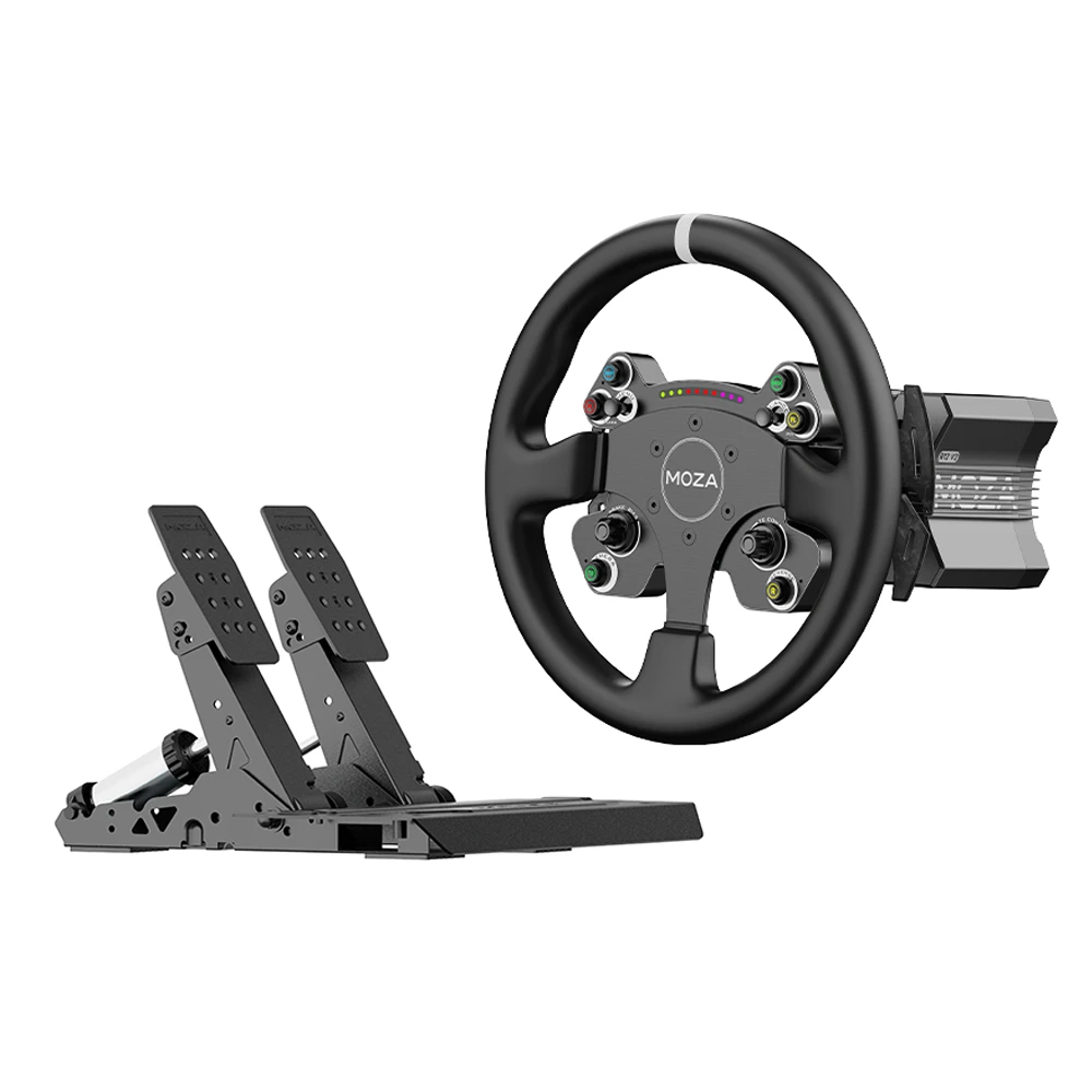 Moza R12 CS V2P + SRP2 Bundle (12 Nm) | Volante Direct Drive + Pedales
