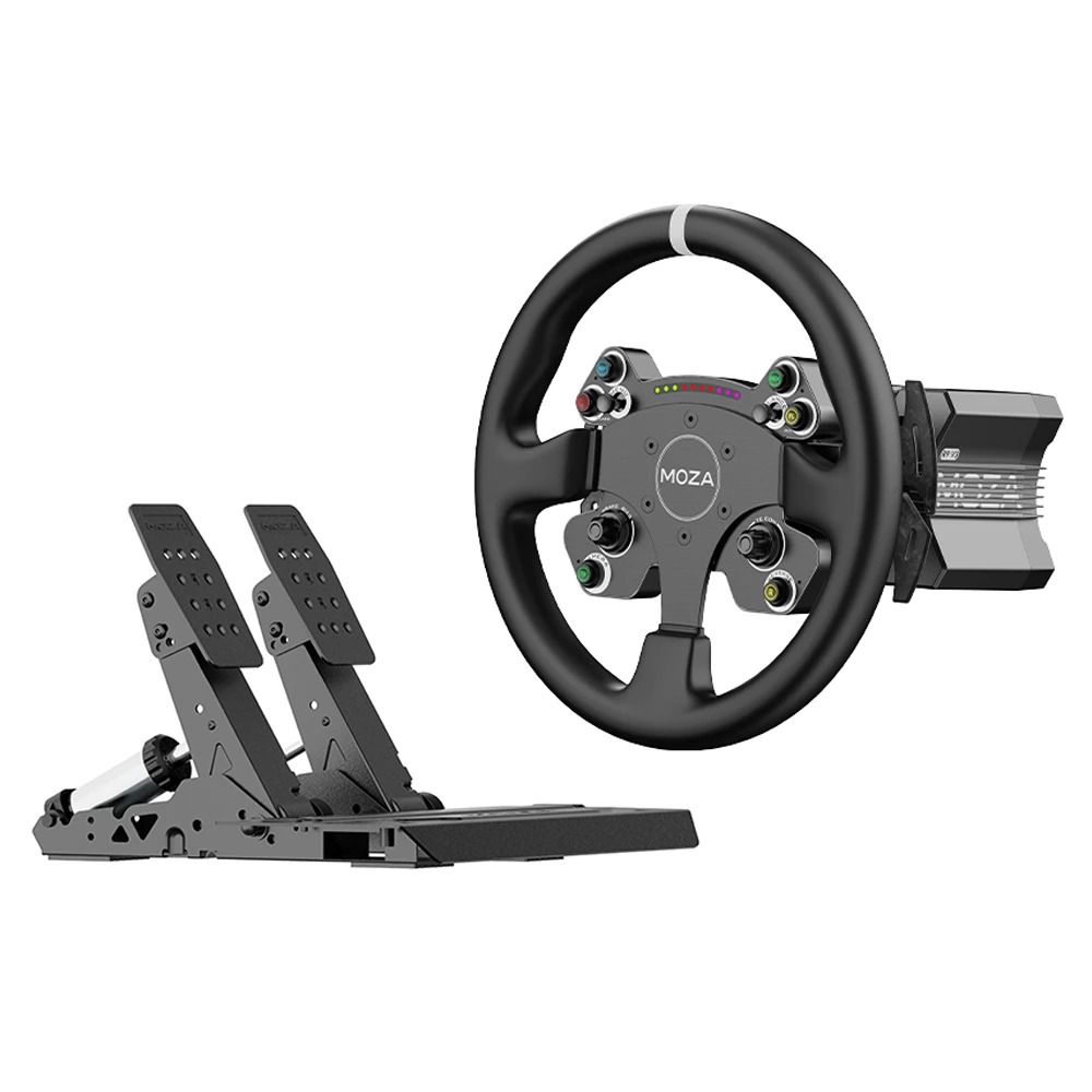 Moza R9 CS V2P + SRP2 Bundle (9 Nm) | Volante Direct Drive + Pedales