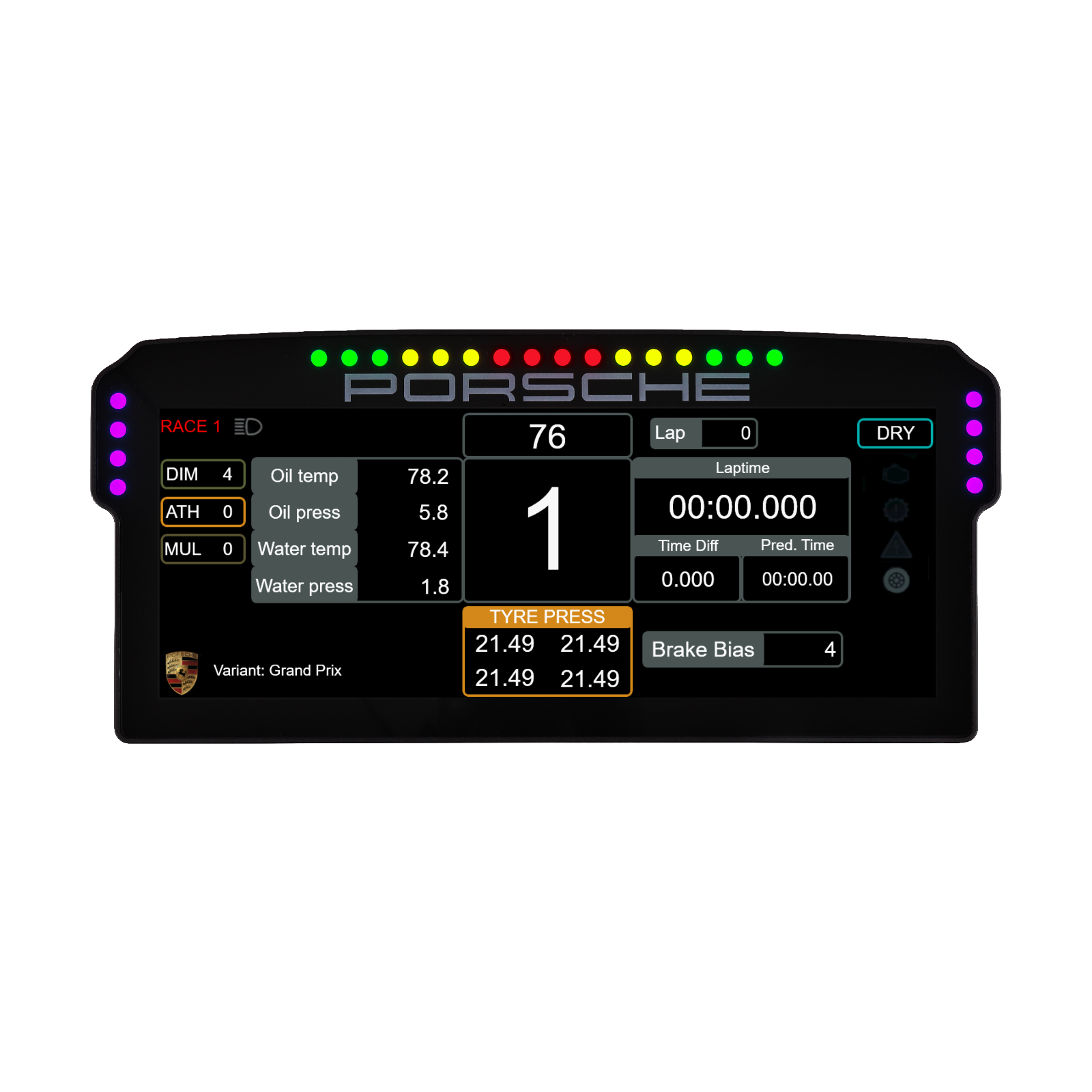 Sim-Lab Porsche 911 GT3 Cup Dashboard | Tablero Digital
