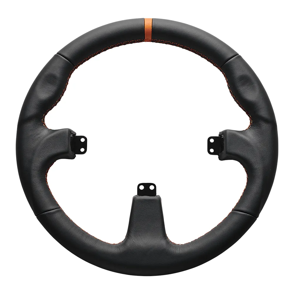 Asetek Round Black Leather Rim | Corona de Cuero